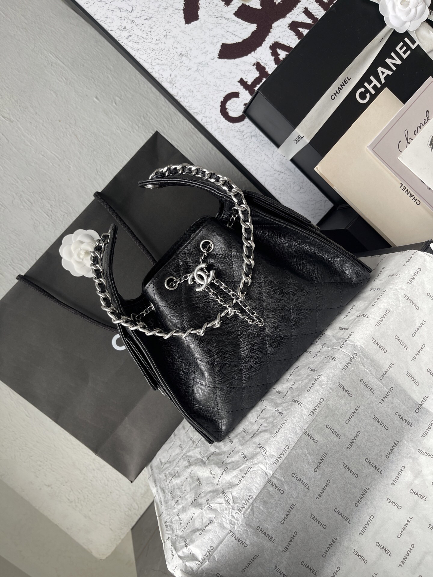 Chanel Textured Leather Hobo Underarm Bag AS5293 - Image 2