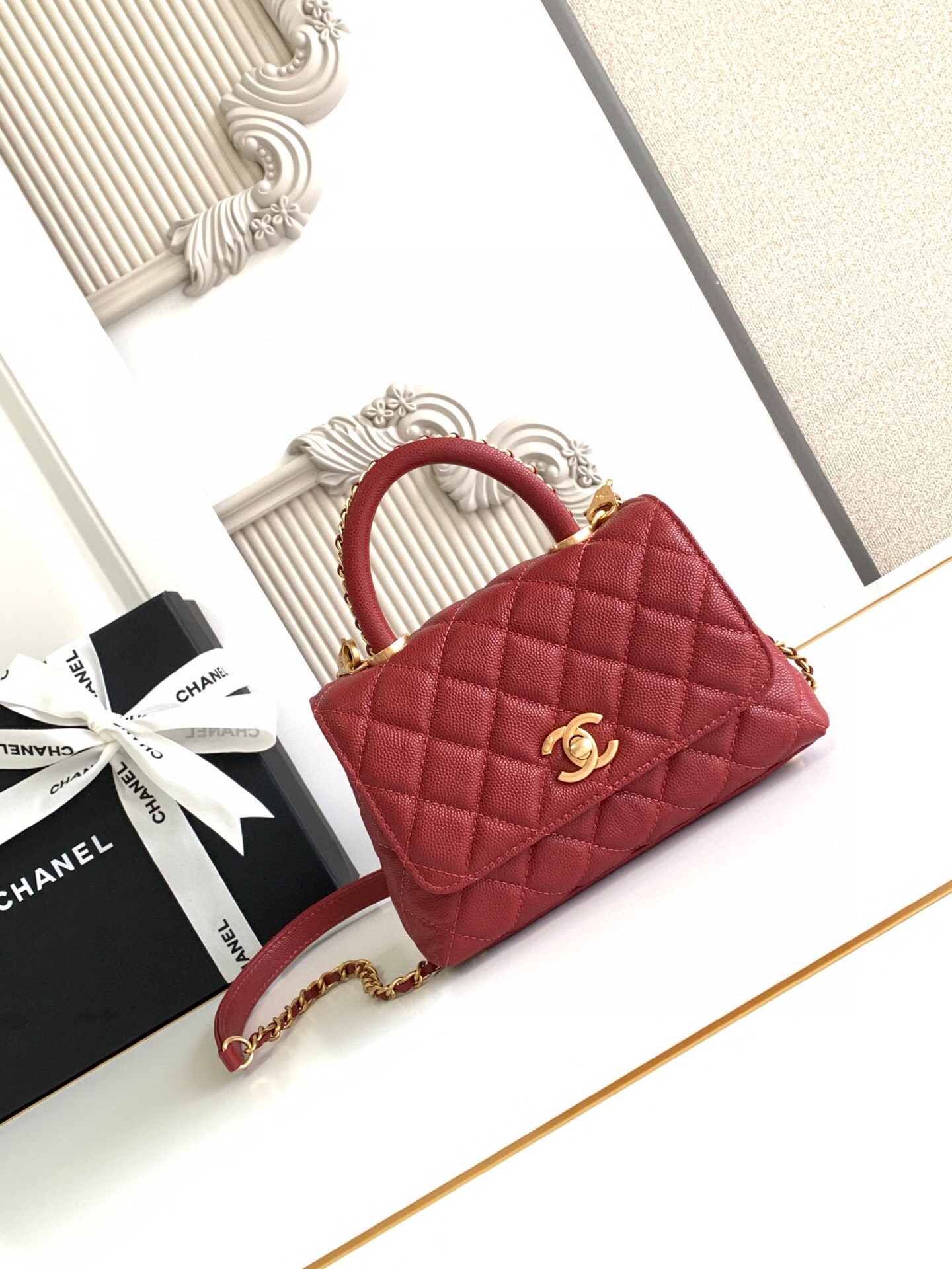 Chanel Coco Handle Mini Flap Handbag AS2215 - Image 2
