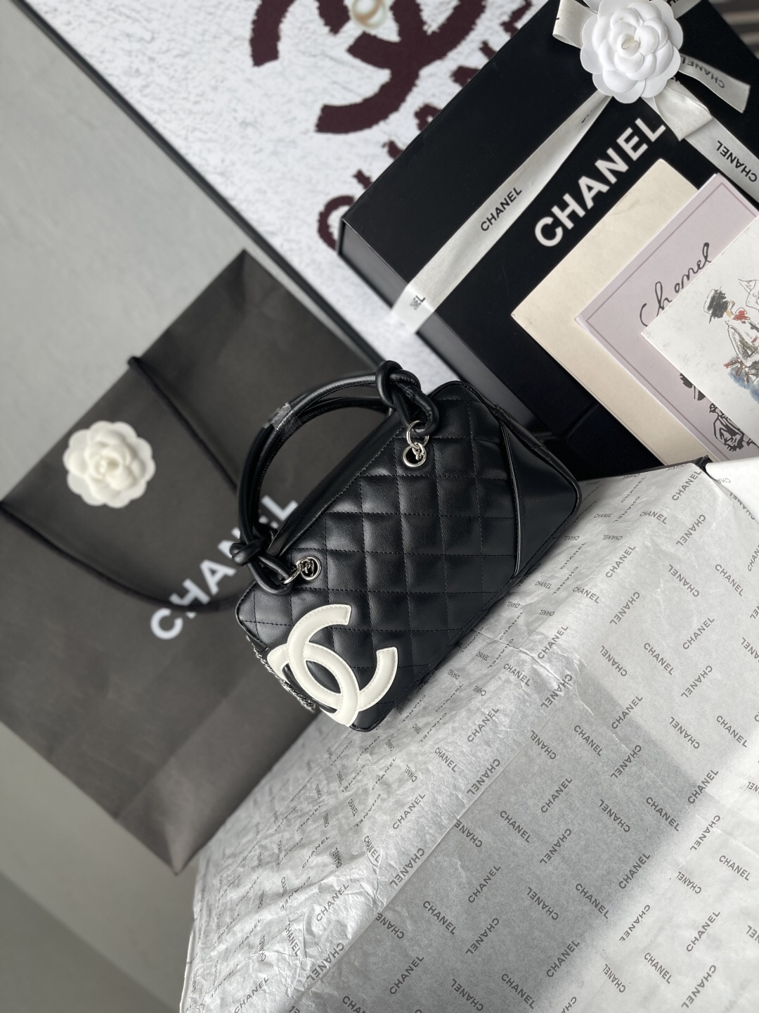 Chanel Black and White Panda Bowling Pillow Bag - Image 2