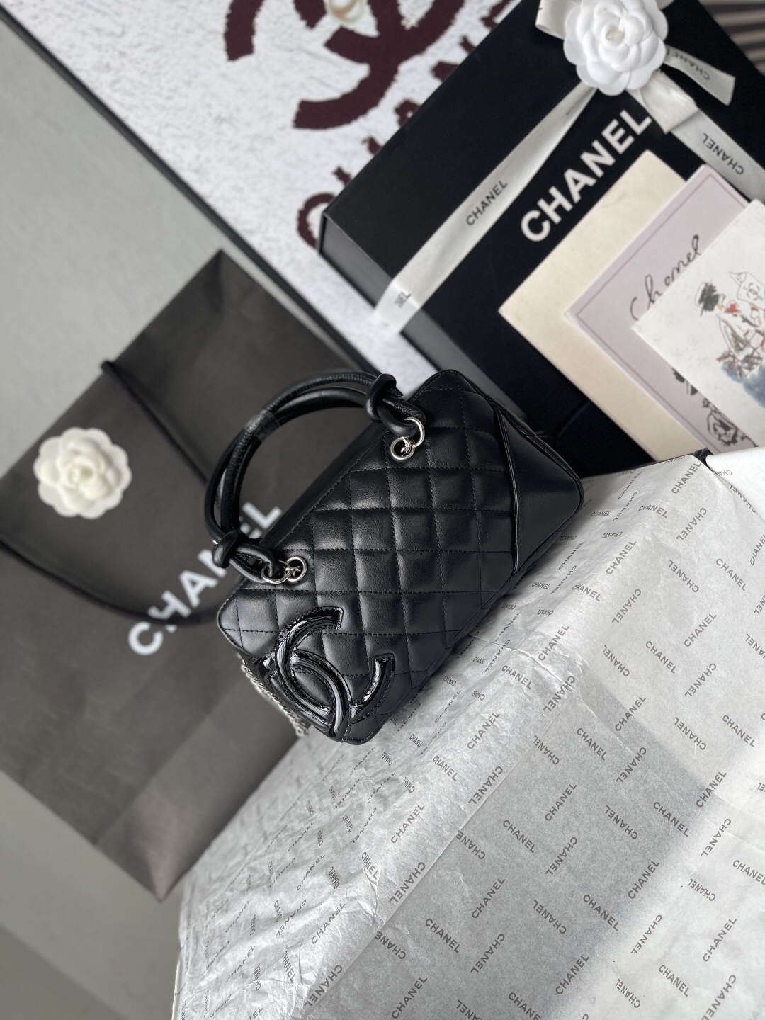 Chanel Black and White Panda Bowling Bag - Image 2