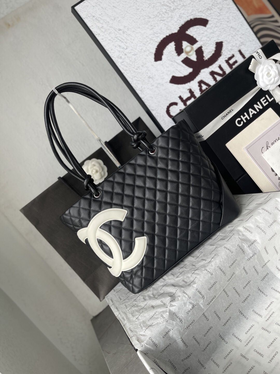 Chanel Black and White Panda Bowling Bag - Image 2