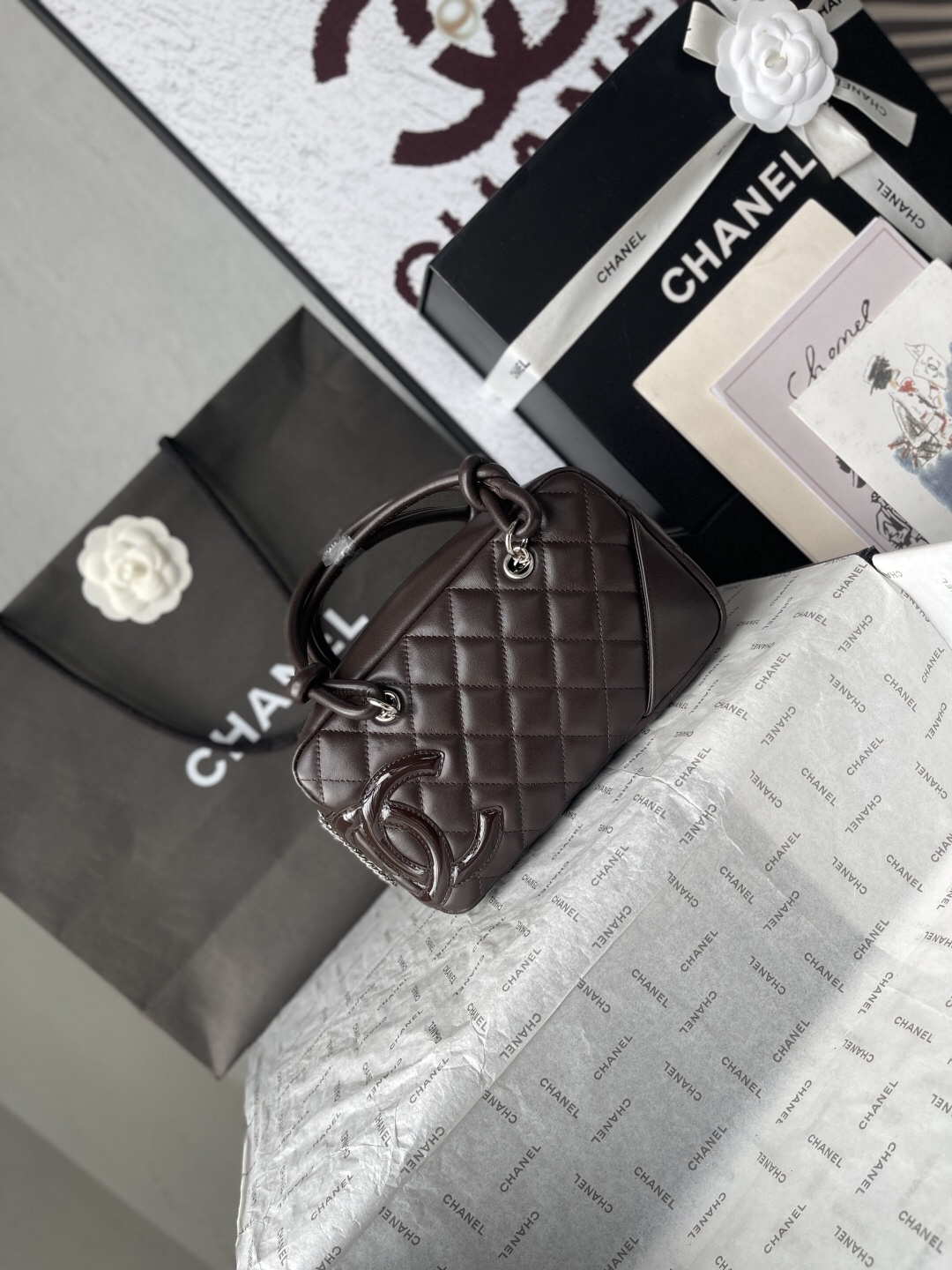 Chanel Black and White Panda Bowling Pillow Bag - Image 2