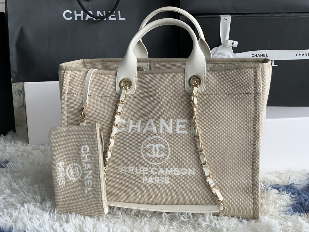 Chanel Canvas Travel Shopping Tote Bag - Image 2