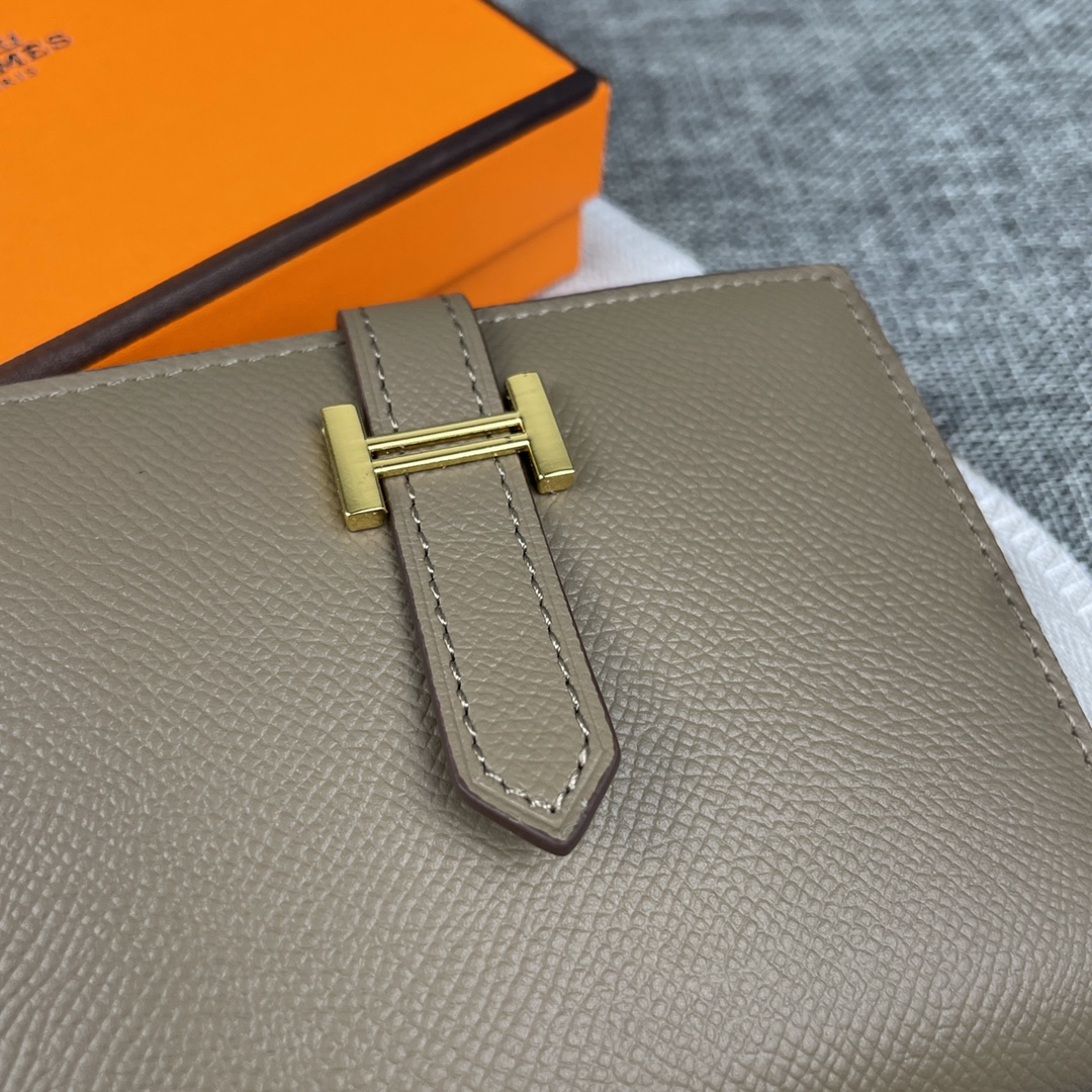 Hermes Solid Color Vertical Leather Wallet - Image 2