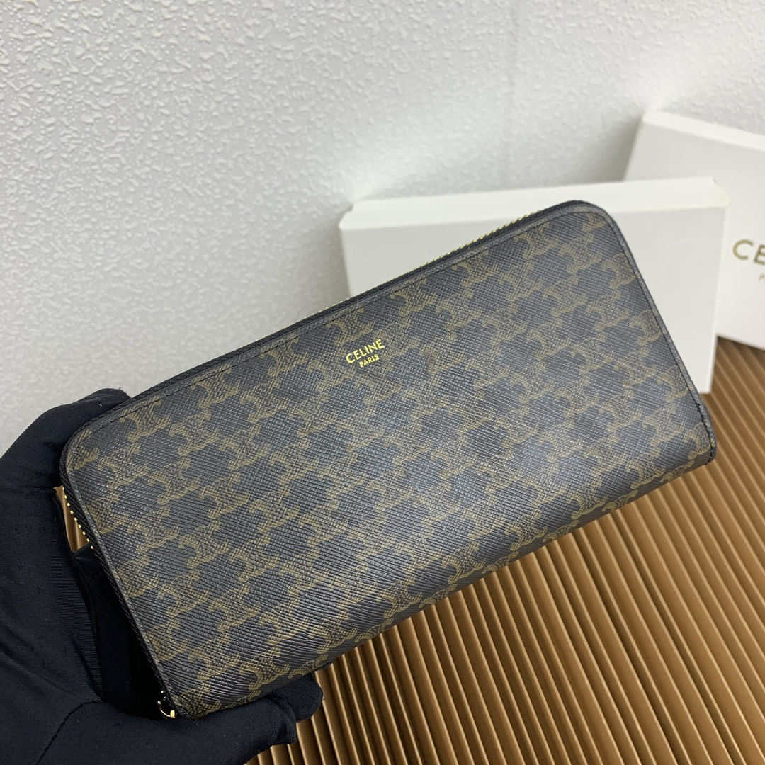 Celine Triomphe Canvas Large C Charm Zip Wallet - Image 2