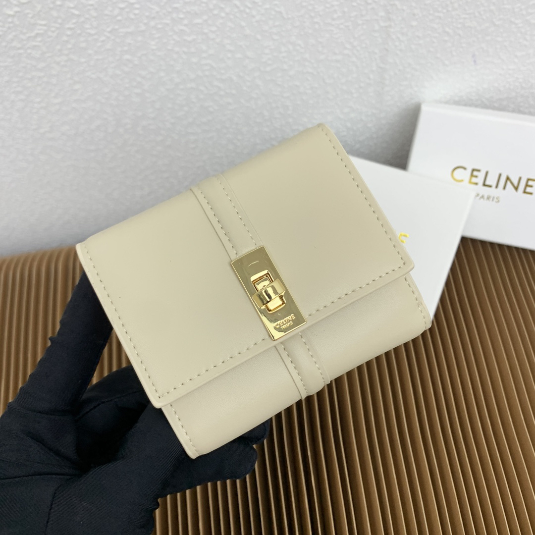 Celine Triomphe 16 Small Leather Trifold Wallet - Image 2