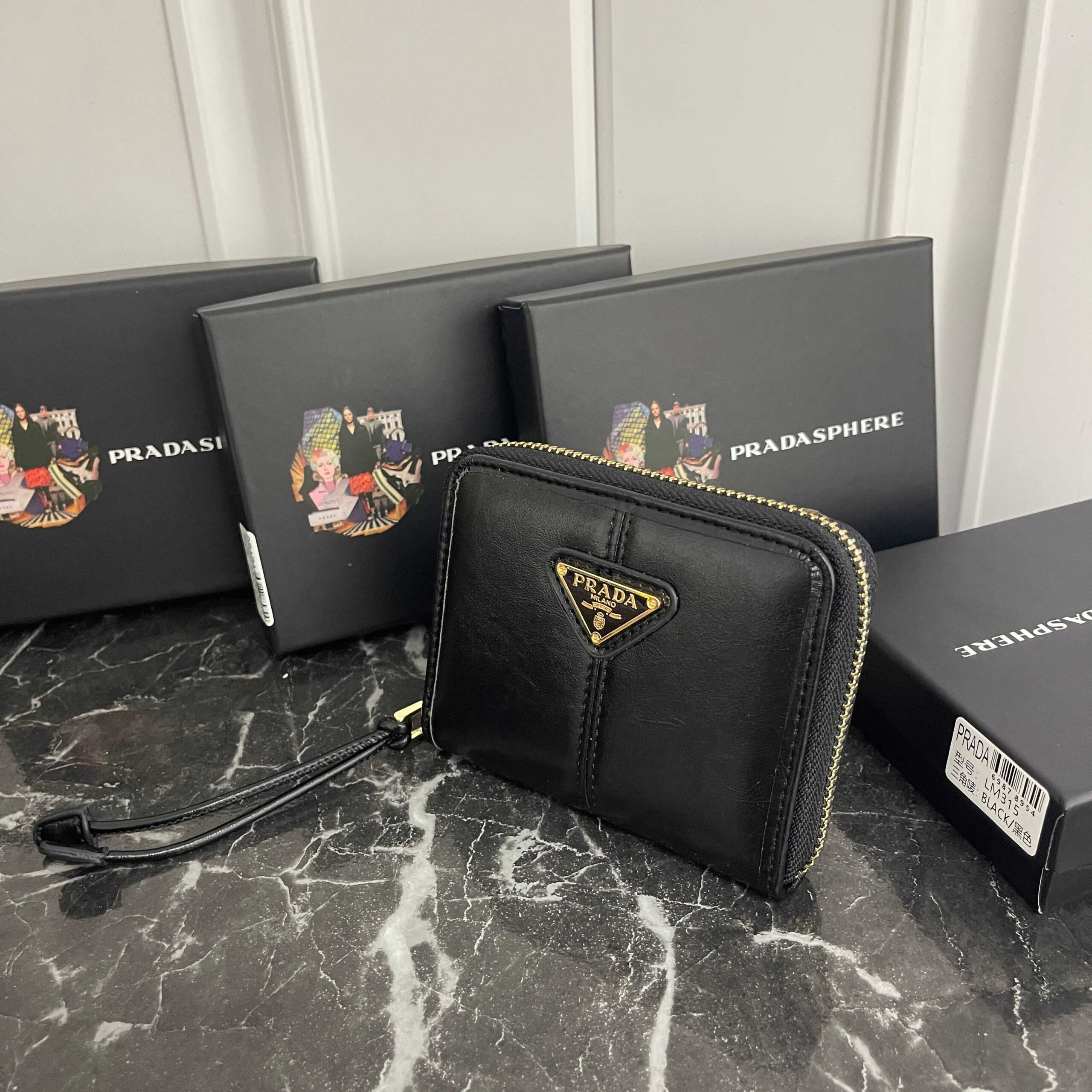 Prada Oil-Waxed Leather Logo Coin Purse - Image 2