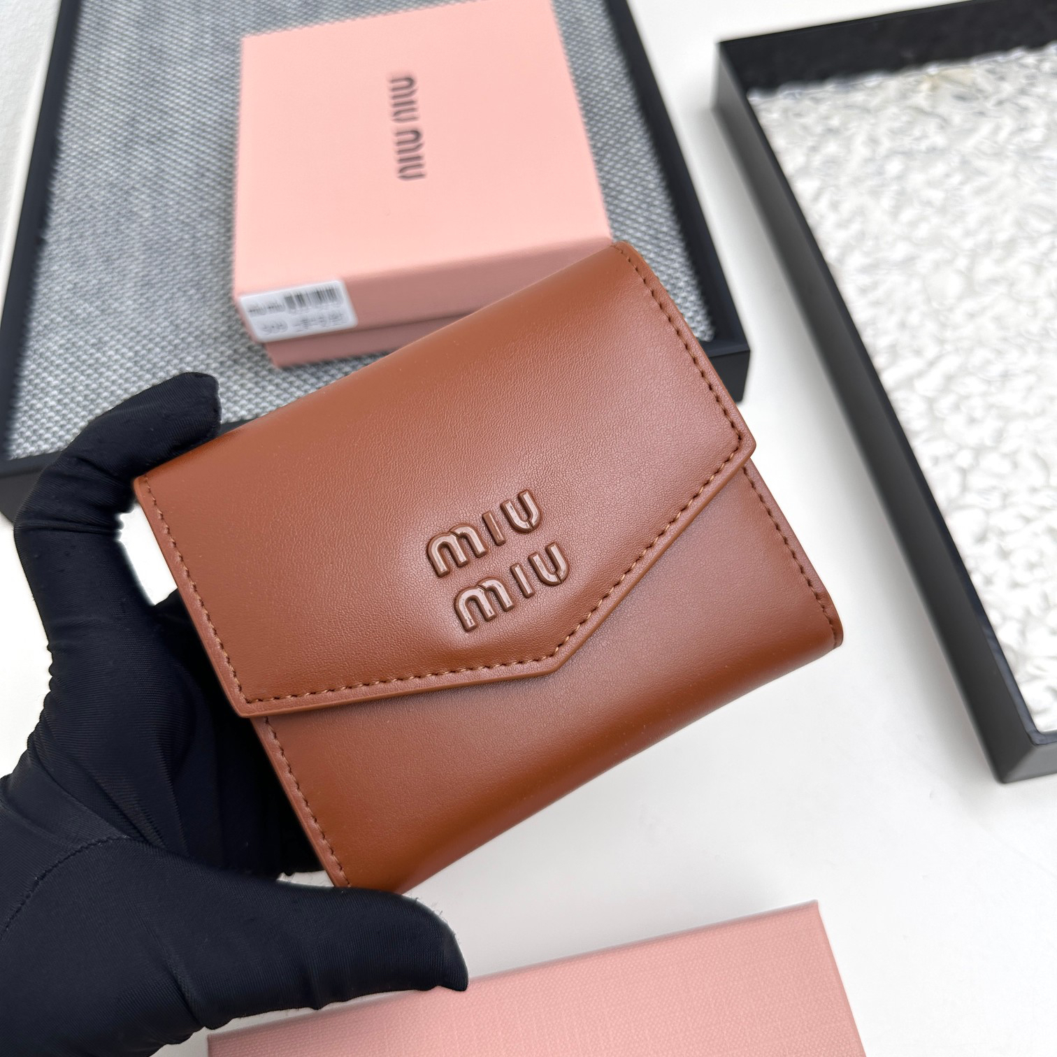 Miu Miu Tri-Fold Leather Wallet - Image 2