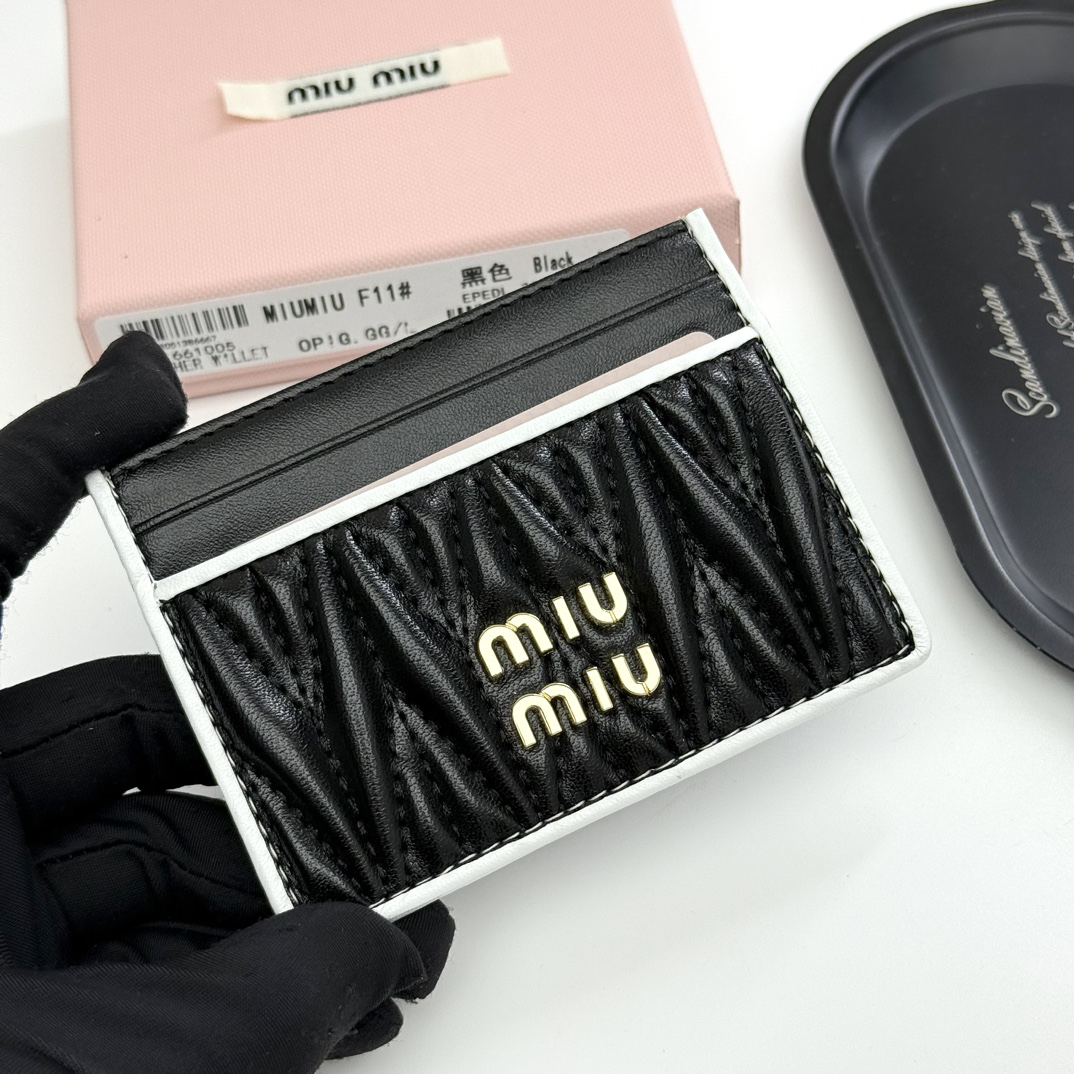 Miu Miu Lambskin Embossed Wallet - Image 2