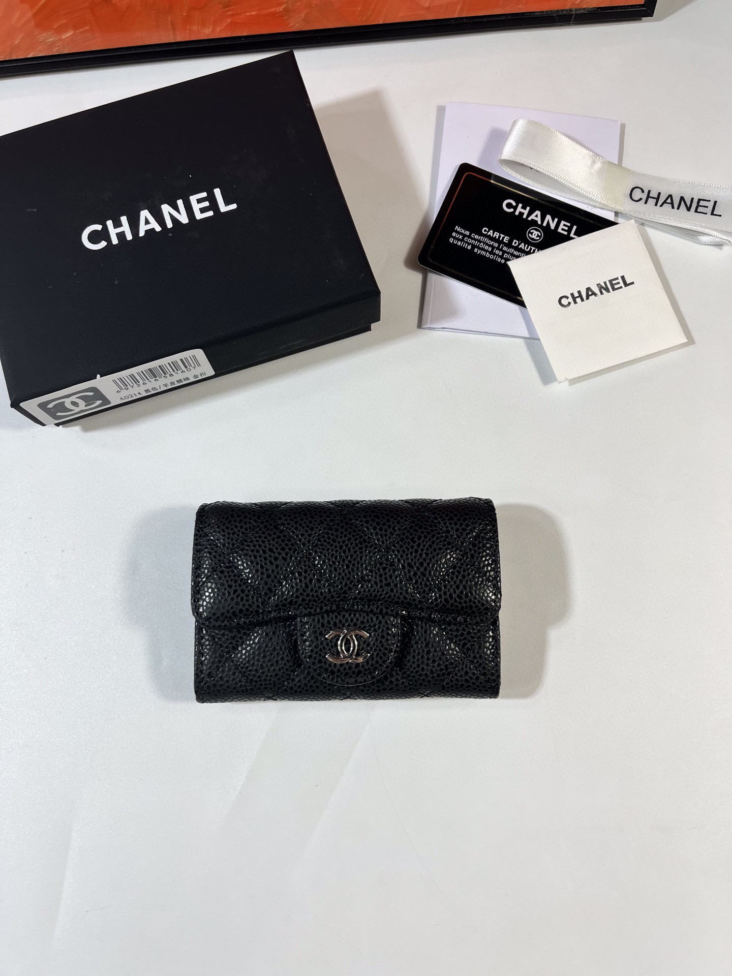 Chanel CF Series Caviar Leather Card and Coin Holder - Image 2
