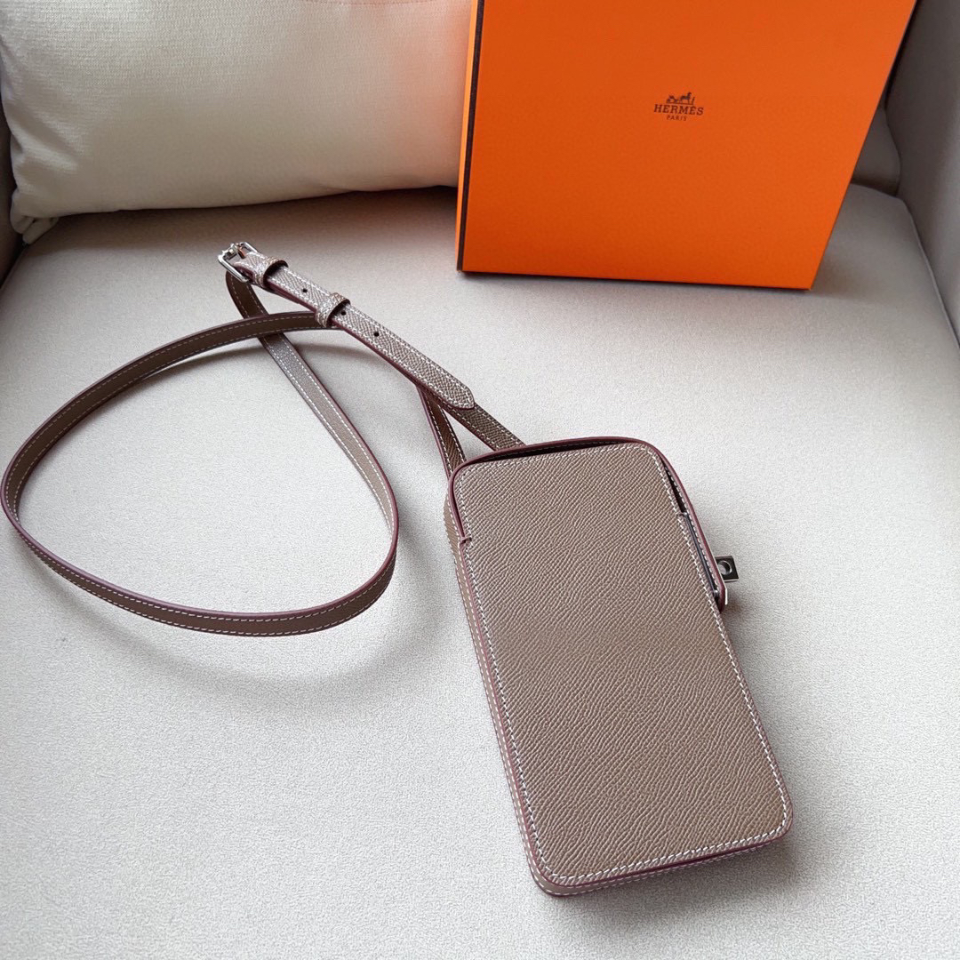 Hermès Hac a Box Tadelakt Calfskin Phone Case with Shoulder Strap - Image 2