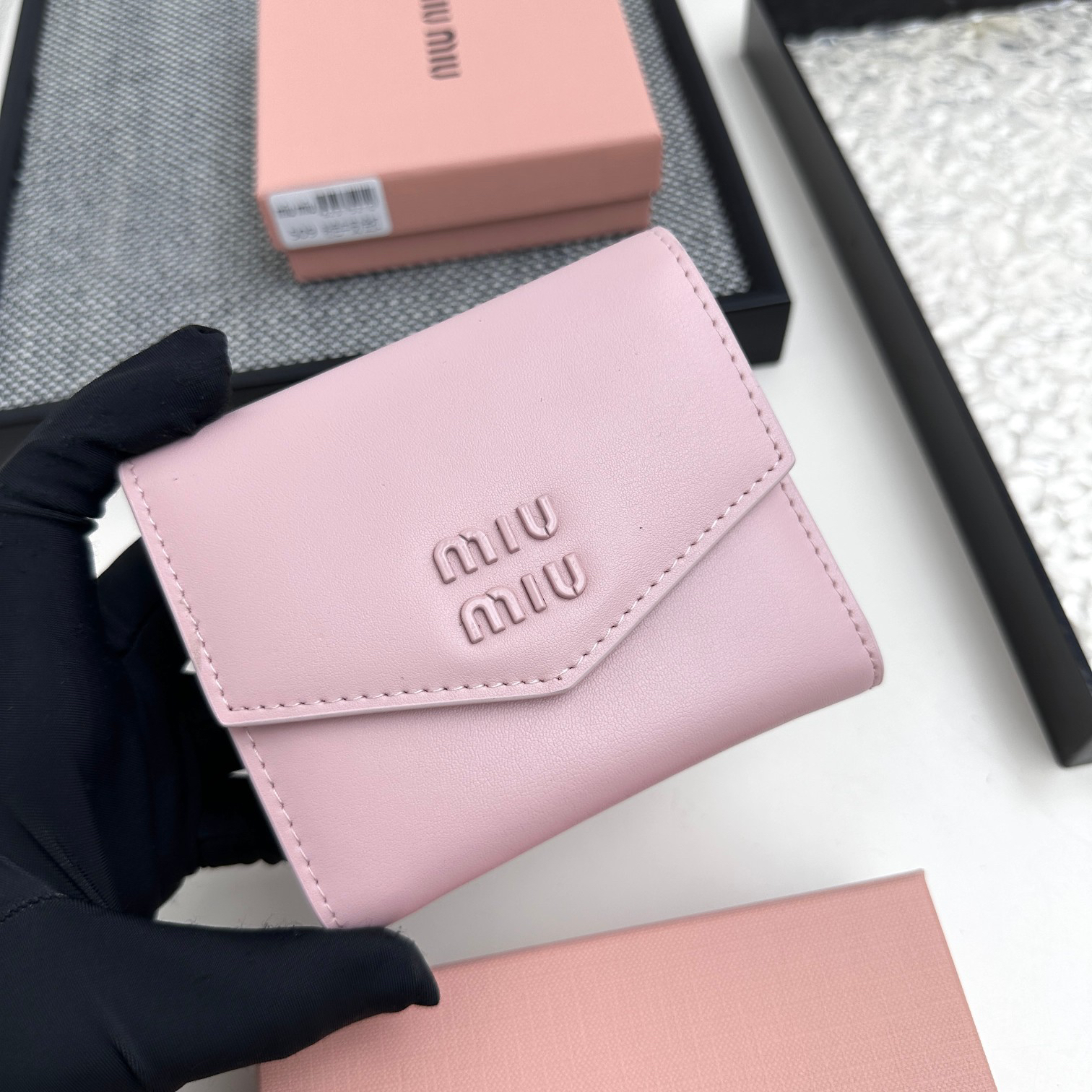 Miu Miu Tri-Fold Lambskin Wallet - Image 2