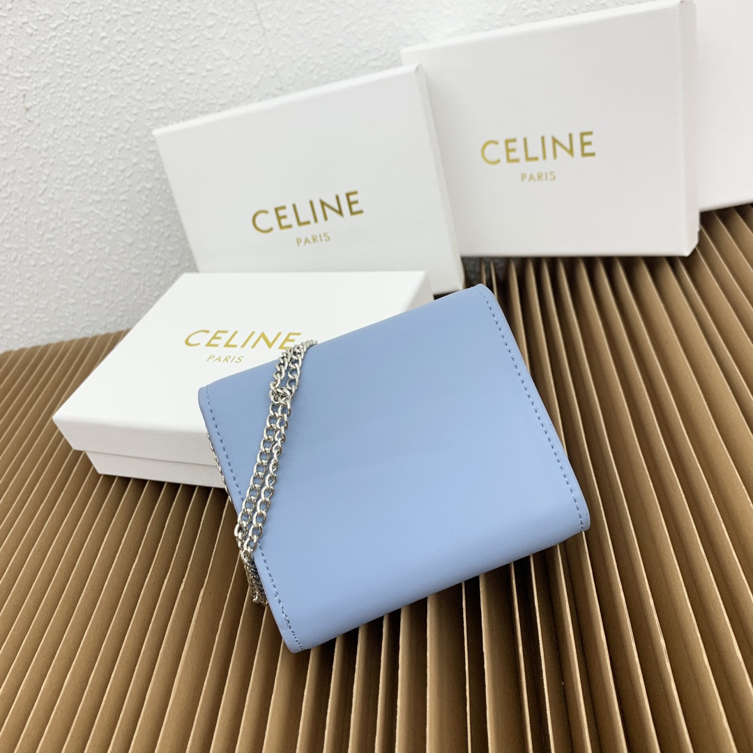 CELINE Small Triomphe Lambskin Flap Wallet - Image 2