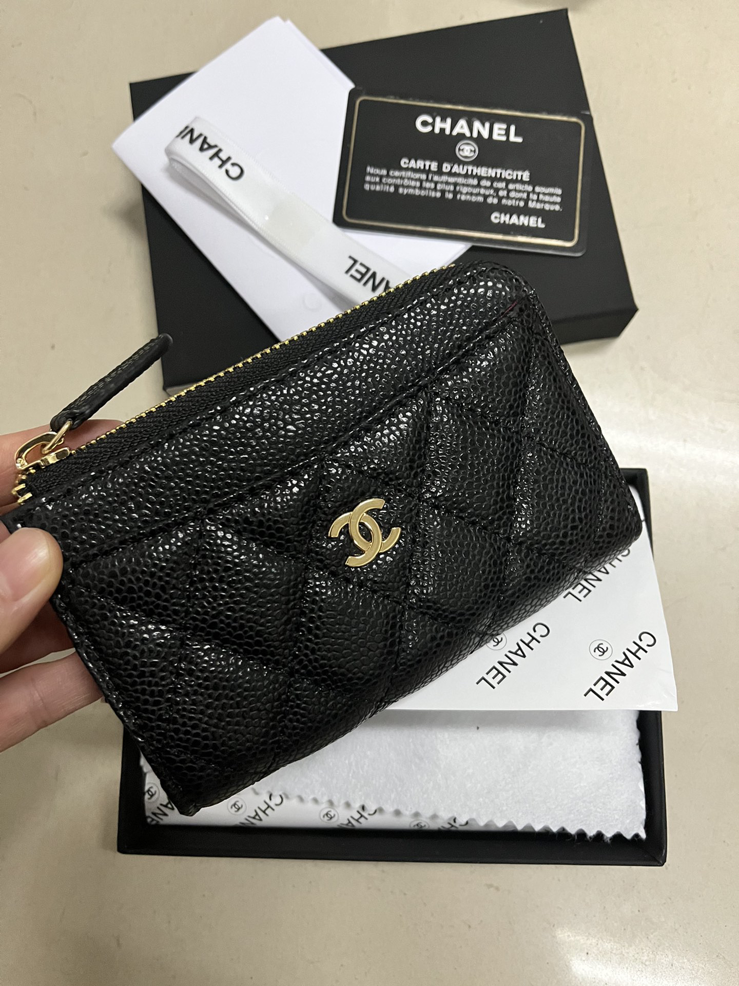 Chanel Caviar Leather Wallet A9685 - Image 2