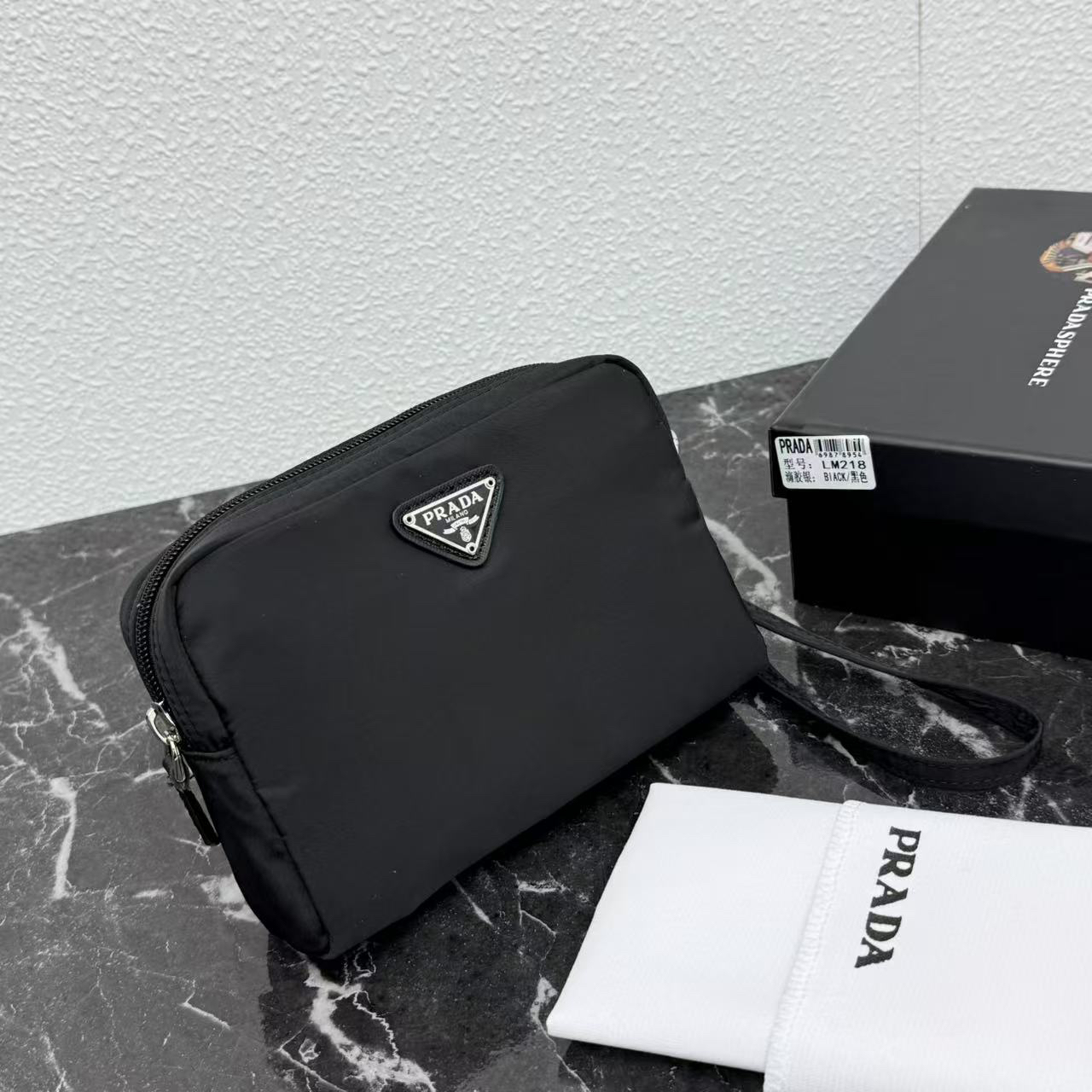 Prada Recycled Nylon Zip Clutch - Image 2