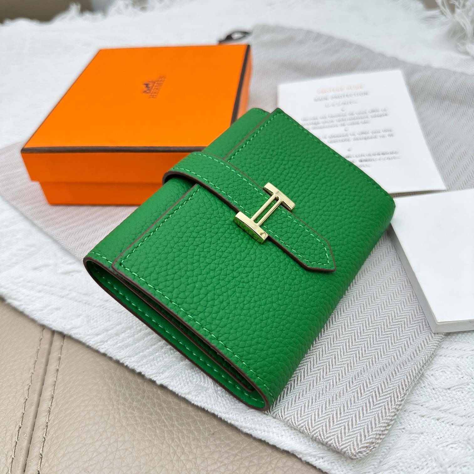 Hermès Togo Leather Tri-Fold Wallet - Image 2