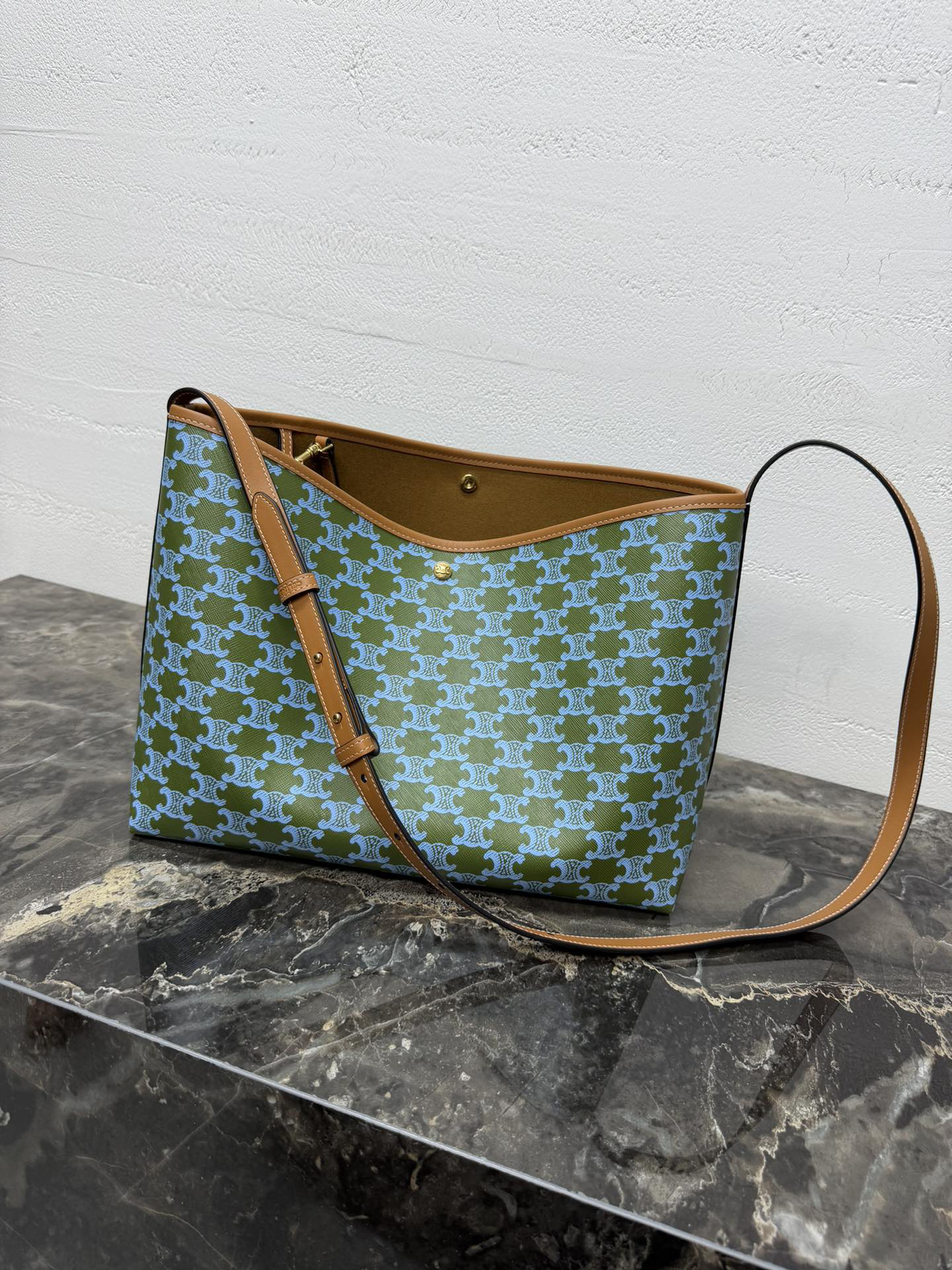 Celine Soft Shoulder Logo Print Handbag - Image 2