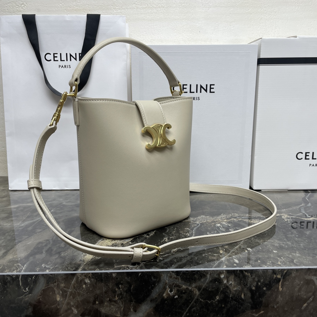 Celine Louise Small Smooth Calfskin Leather Bucket Bag - Image 2