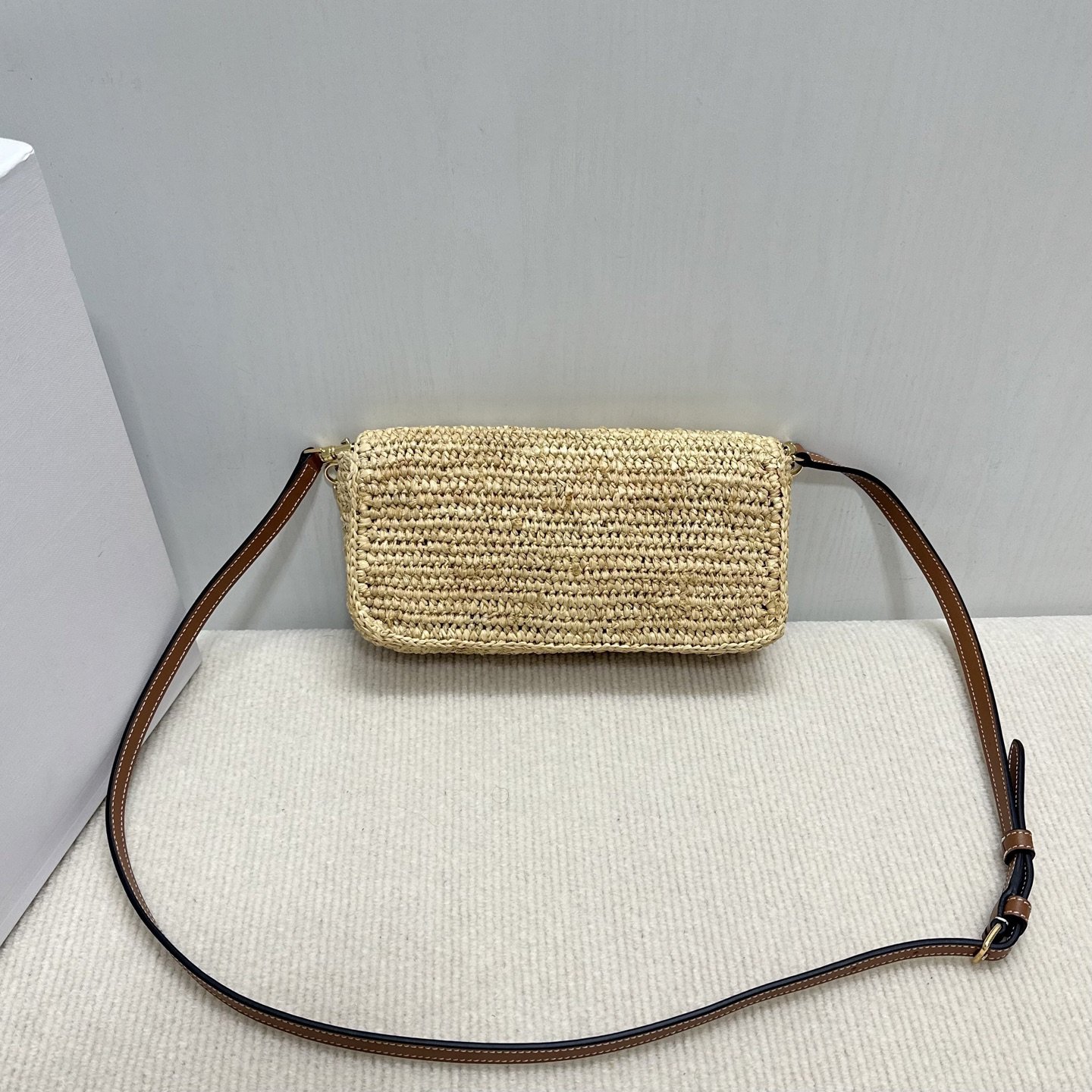 CELINE Multichette Raffia Woven Mini Handbag - Image 2