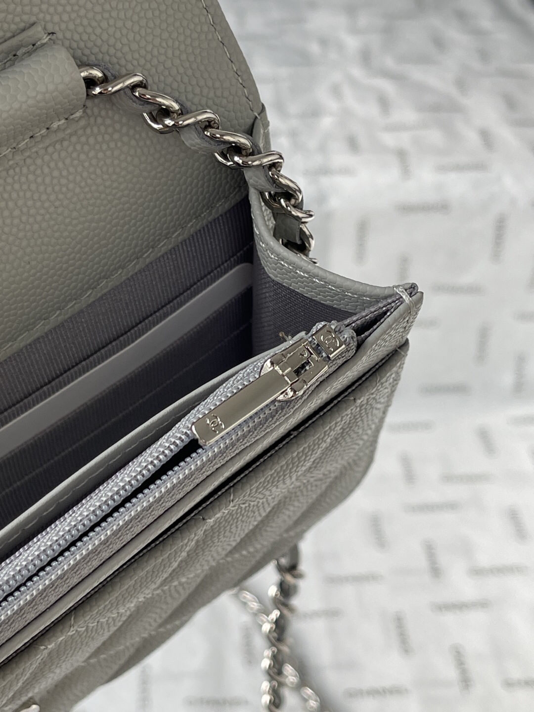Chanel CF Wallet on Chain in Black Caviar Leather - Image 11