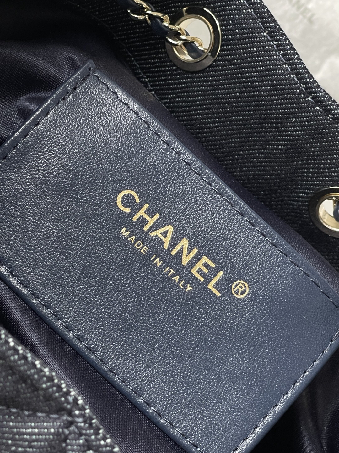 Chanel Quilted Dark Navy Denim Hobo Shoulder Bag - Image 11