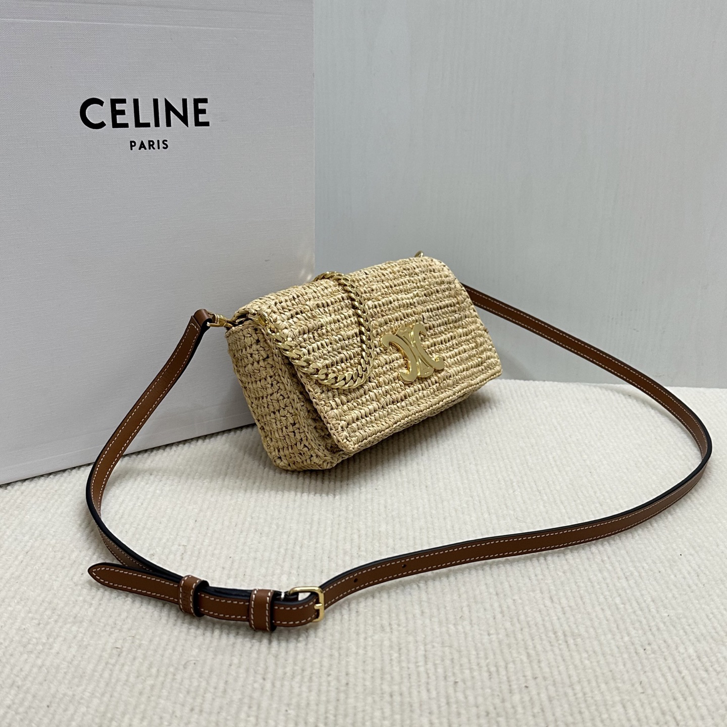 CELINE Multichette Woven Straw Mini Bag - Image 3