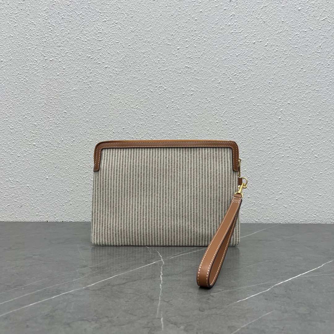 Celine Striped Fabric Handbag - Image 3