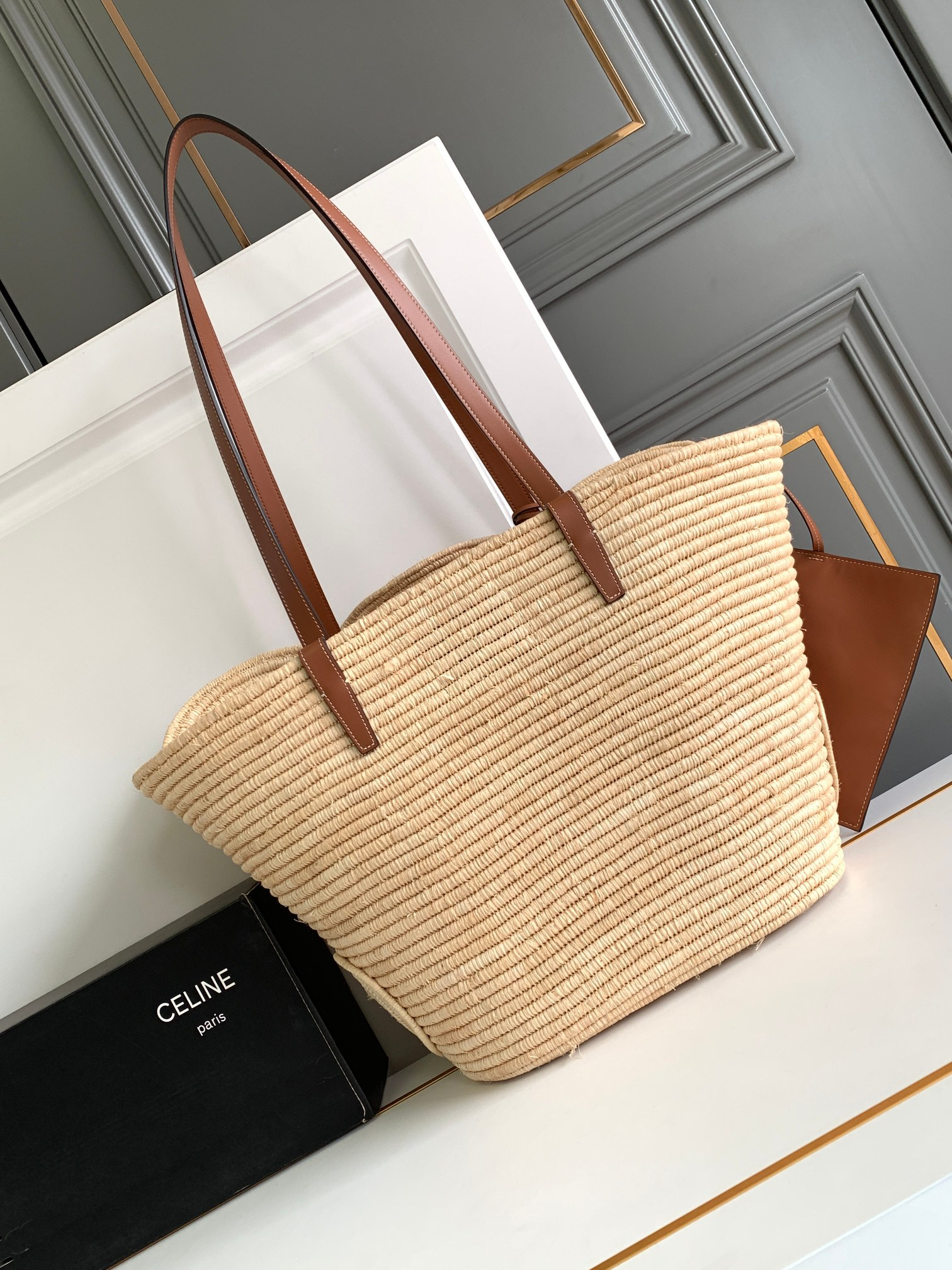 CELINE Medium Woven Basket Bag - Image 3