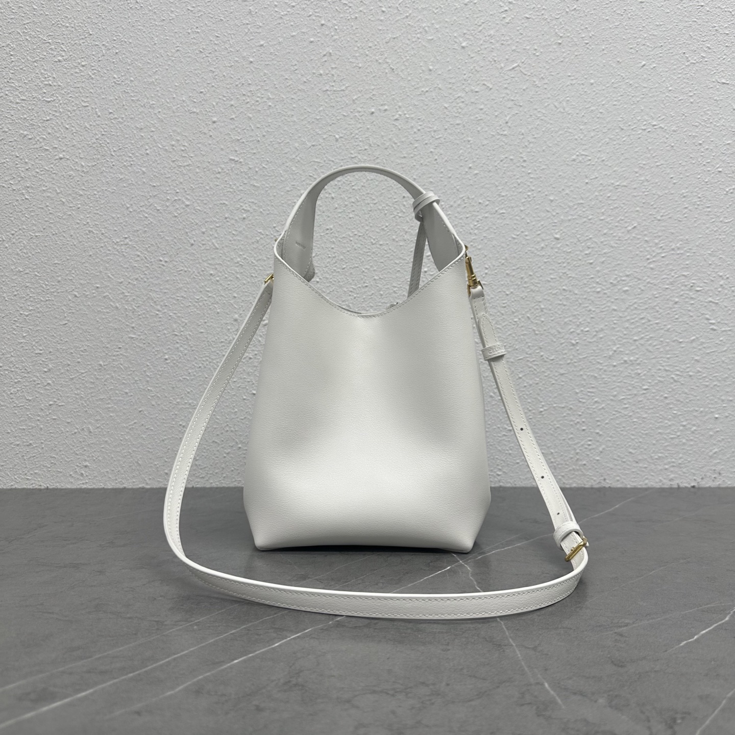Small White Leather Hobo Bag - Image 3