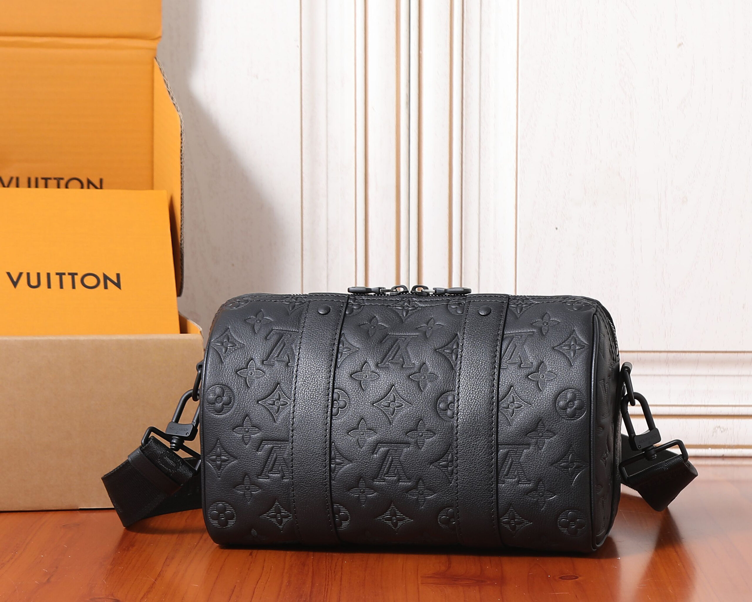 City Keepall Travel Bag in Monogram Shadow Leather - Image 3