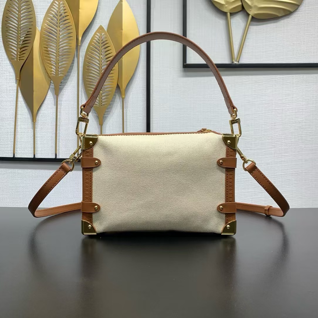 Louis Vuitton Side Trunk Medium Handbag in Natural Canvas - Image 3