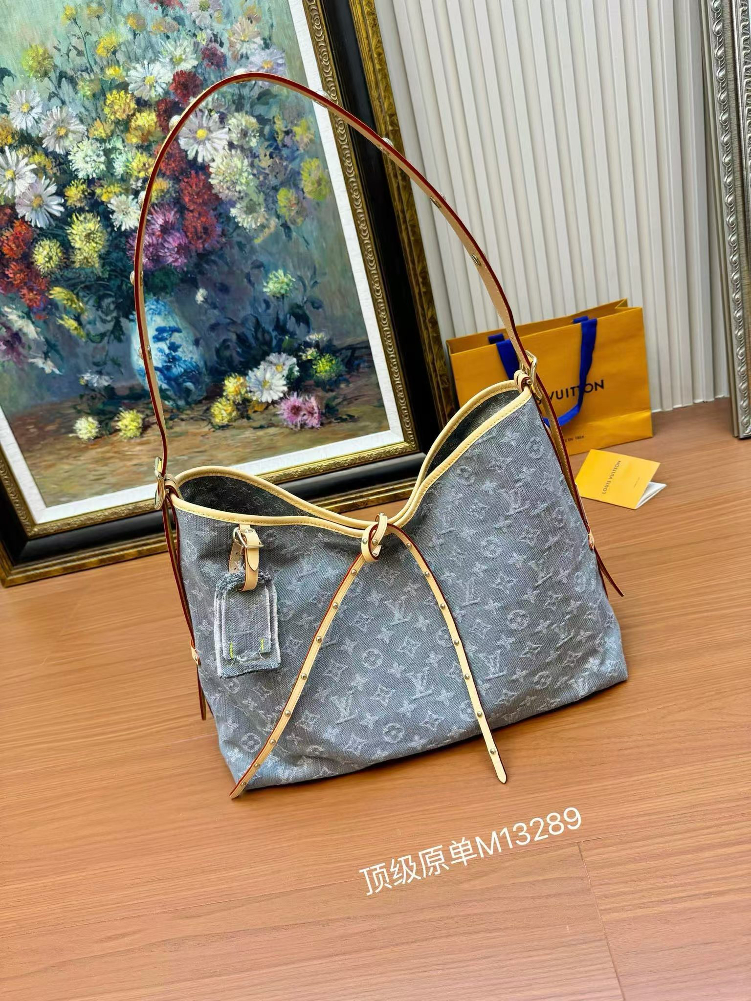 Louis Vuitton CarryAll Medium Monogram Denim Tote Bag - Image 3
