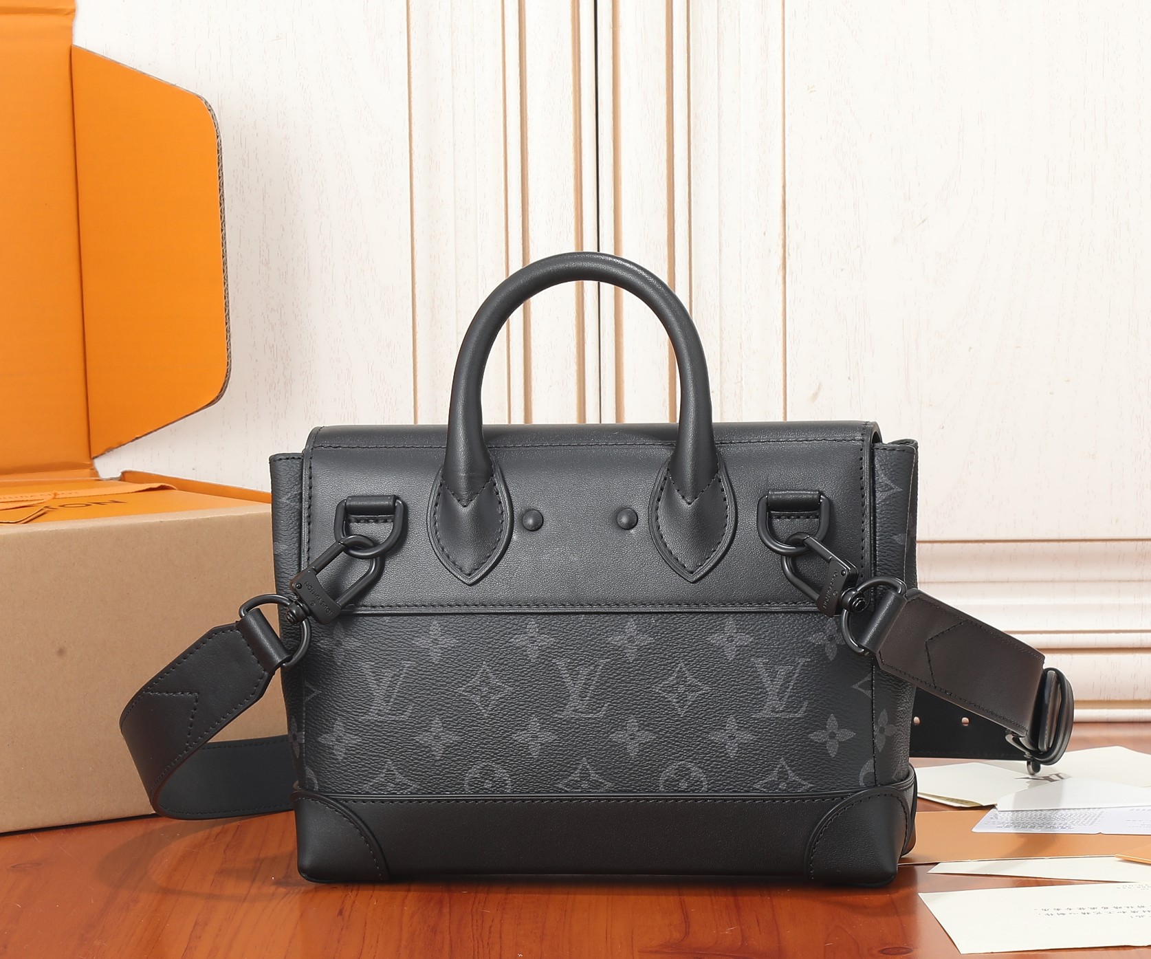 Louis Vuitton Steamer Small Shoulder Bag in Monogram Eclipse Canvas - Image 3