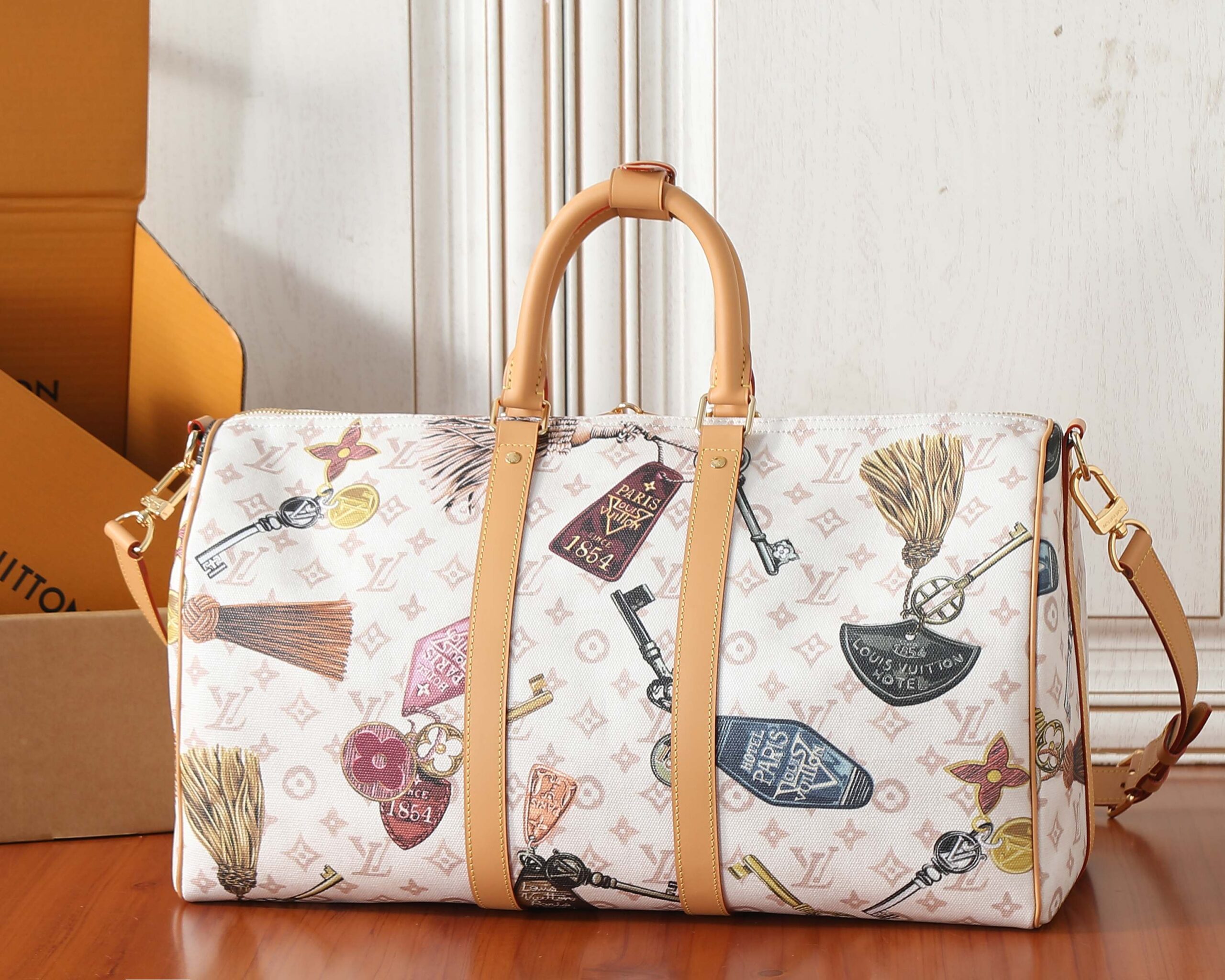Louis Vuitton Keepall Bandoulière 45 Travel Bag in Monogram Dune - Image 3