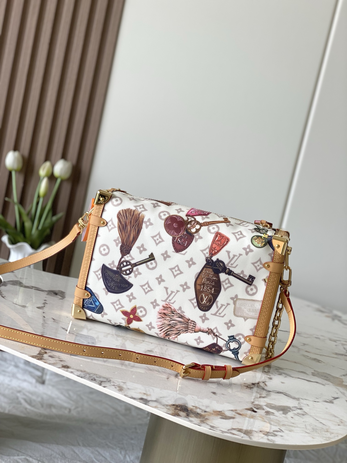 Louis Vuitton Side Trunk Large Shoulder Bag in Monogram Dune Canvas - Image 3