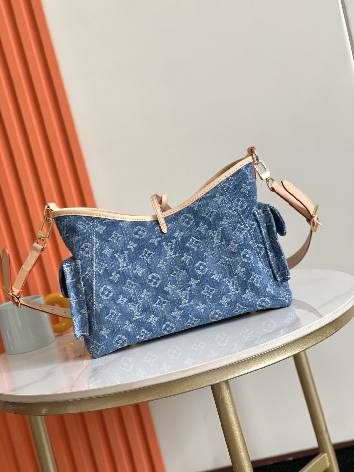 Louis Vuitton Denim Carryall Cargo Small Handbag - Image 3