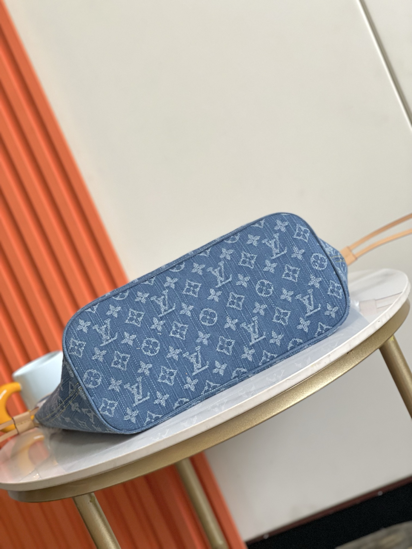 Louis Vuitton Neverfull MM Monogram Denim Tote Bag - Image 3