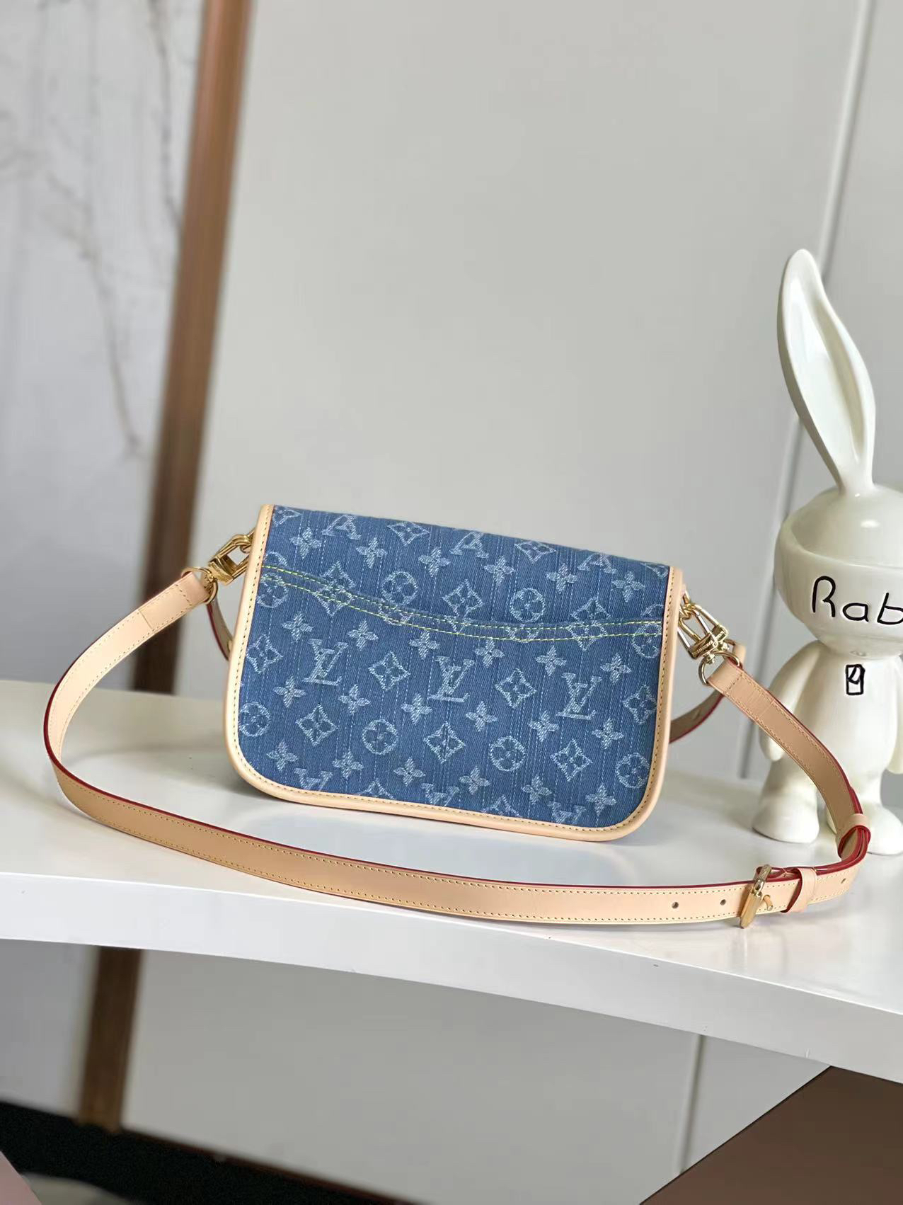 Diane Monogram Empreinte Denim Crossbody Bag - Image 3