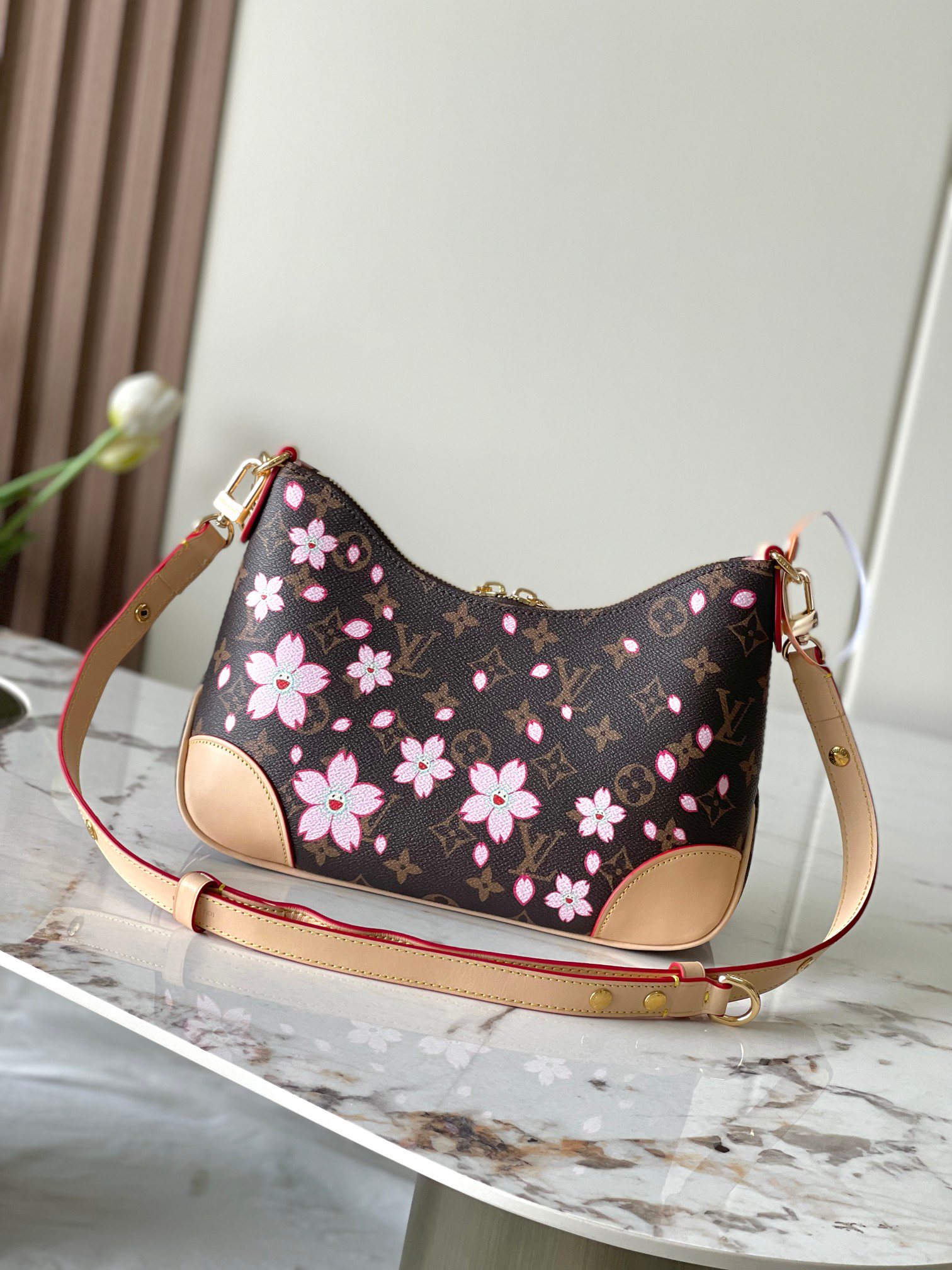 Louis Vuitton Boulogne Cherry Blossom Monogram Shoulder Bag - Image 3