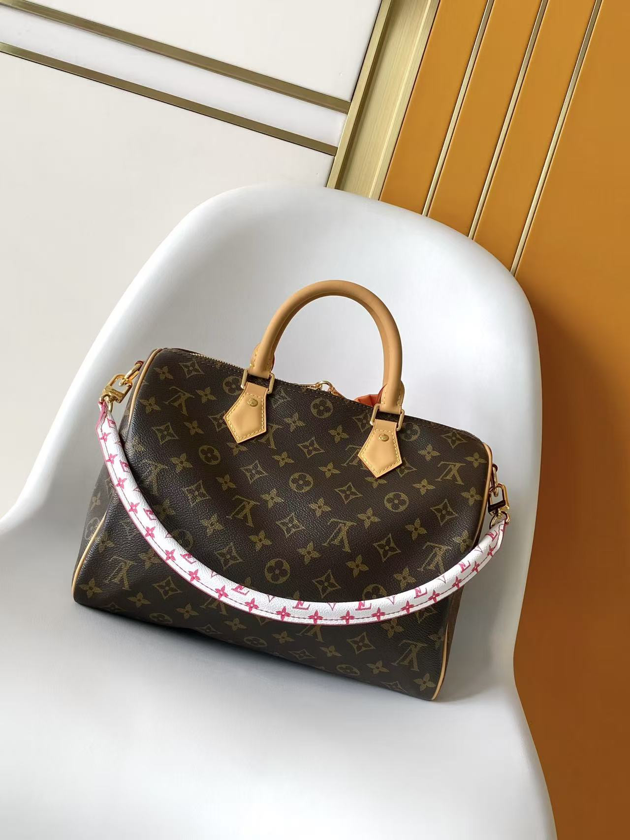 Speedy Soft 30 Boho Handbag in Bird-Motif Monogram Canvas - Image 3