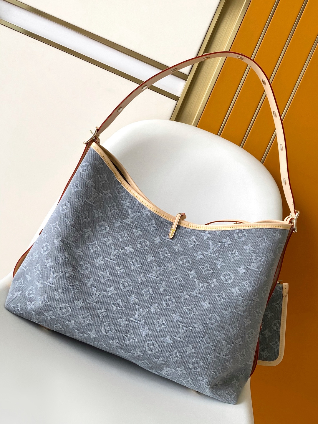 Louis Vuitton CarryAll MM Monogram Denim Handbag - Image 3