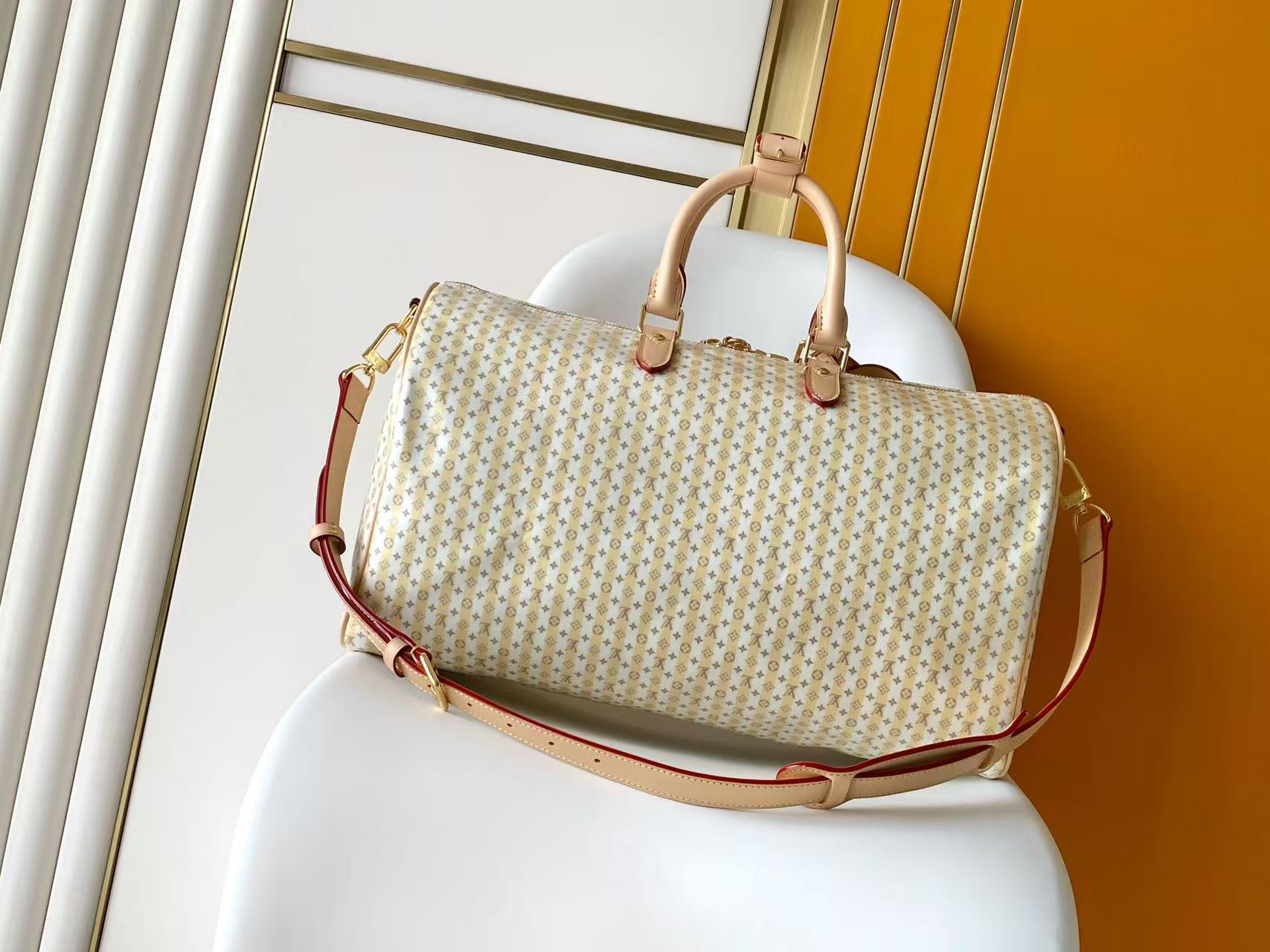Louis Vuitton Keepall Bandouliere 45 Travel Bag in LV Stamp Canvas - Image 3
