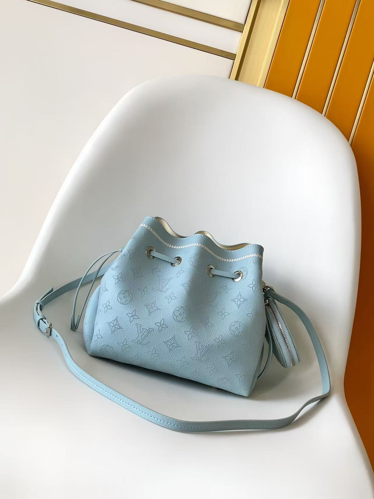 Monogram Perforated Leather Bucket Bag - Image 3