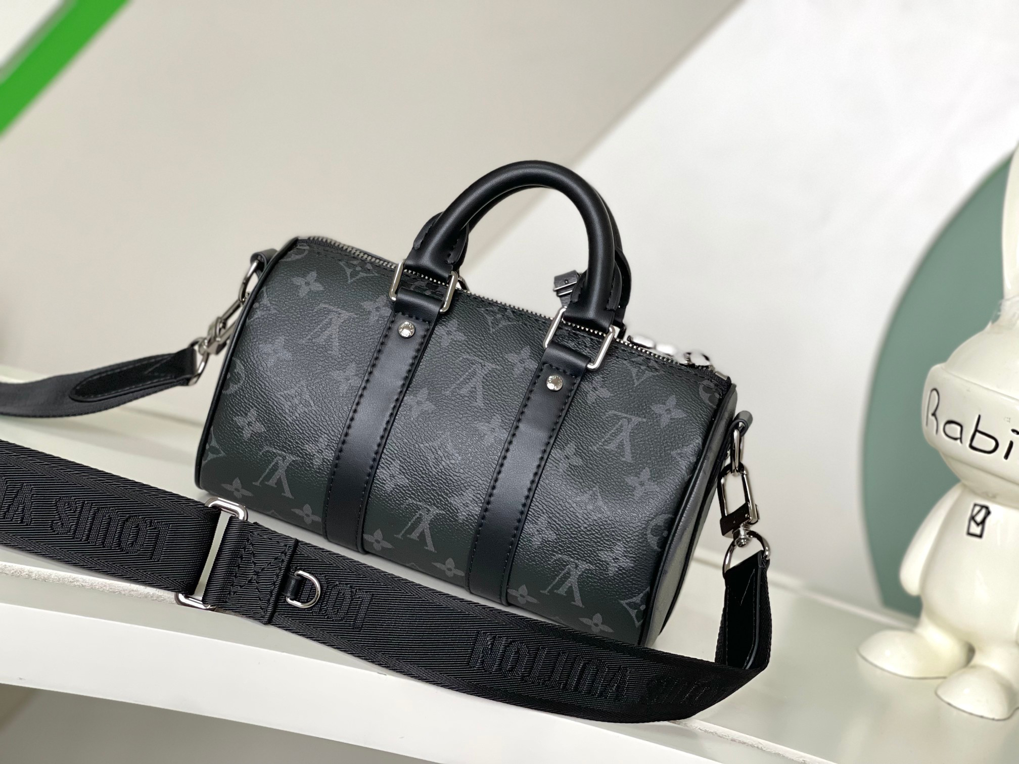 Louis Vuitton Keepall 25 Travel Bag in Monogram Eclipse Reverse Canvas - Image 3