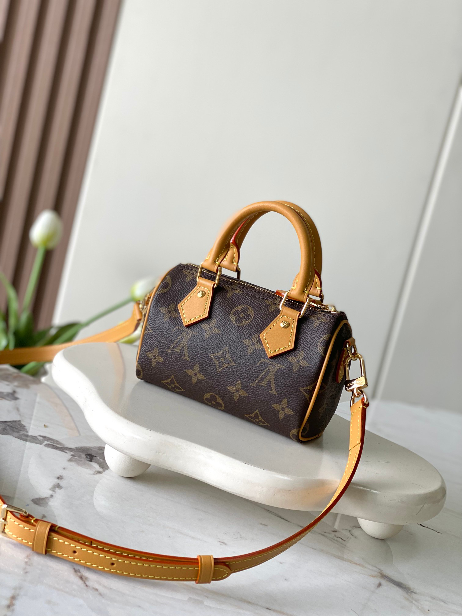 Louis Vuitton Nano Speedy Monogram Canvas Crossbody Bag - Image 3