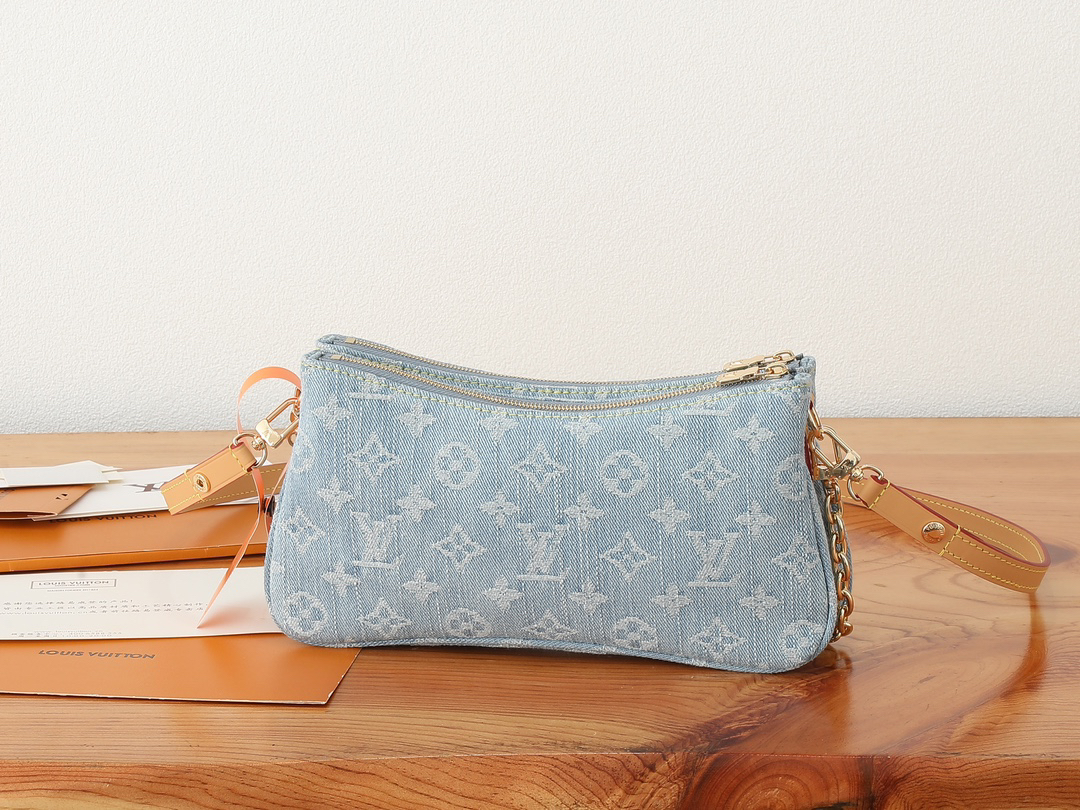Louis Vuitton Liv Pochette Shoulder Bag in Monogram Denim - Image 3
