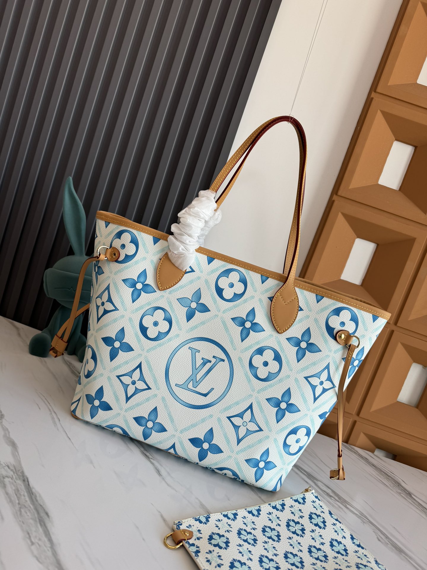 Louis Vuitton Neverfull MM Monogram Tiles Tote Bag - Image 3