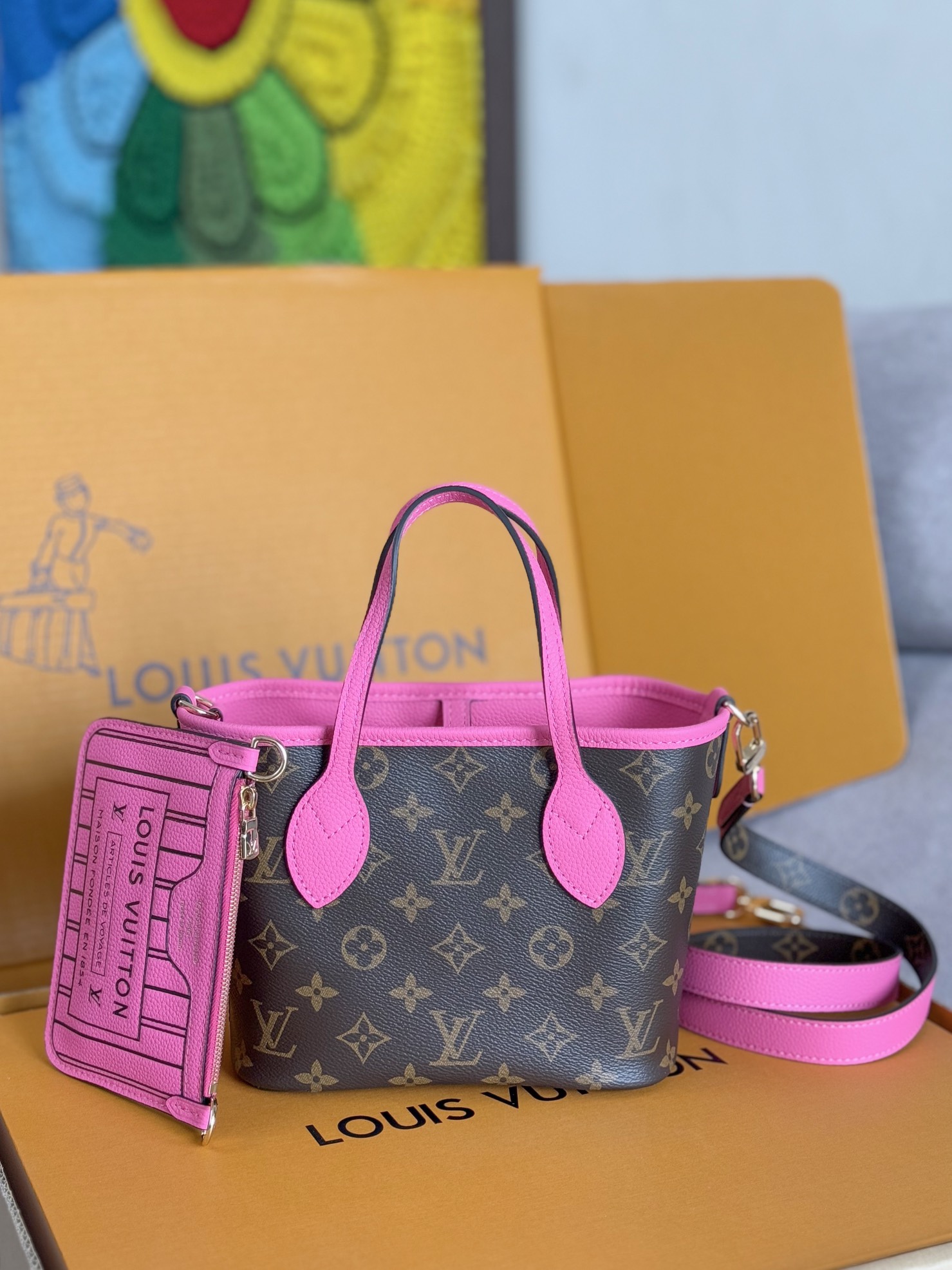 Neverfull Bandoulière Inside Out BB Reversible Tote Bag - Image 3