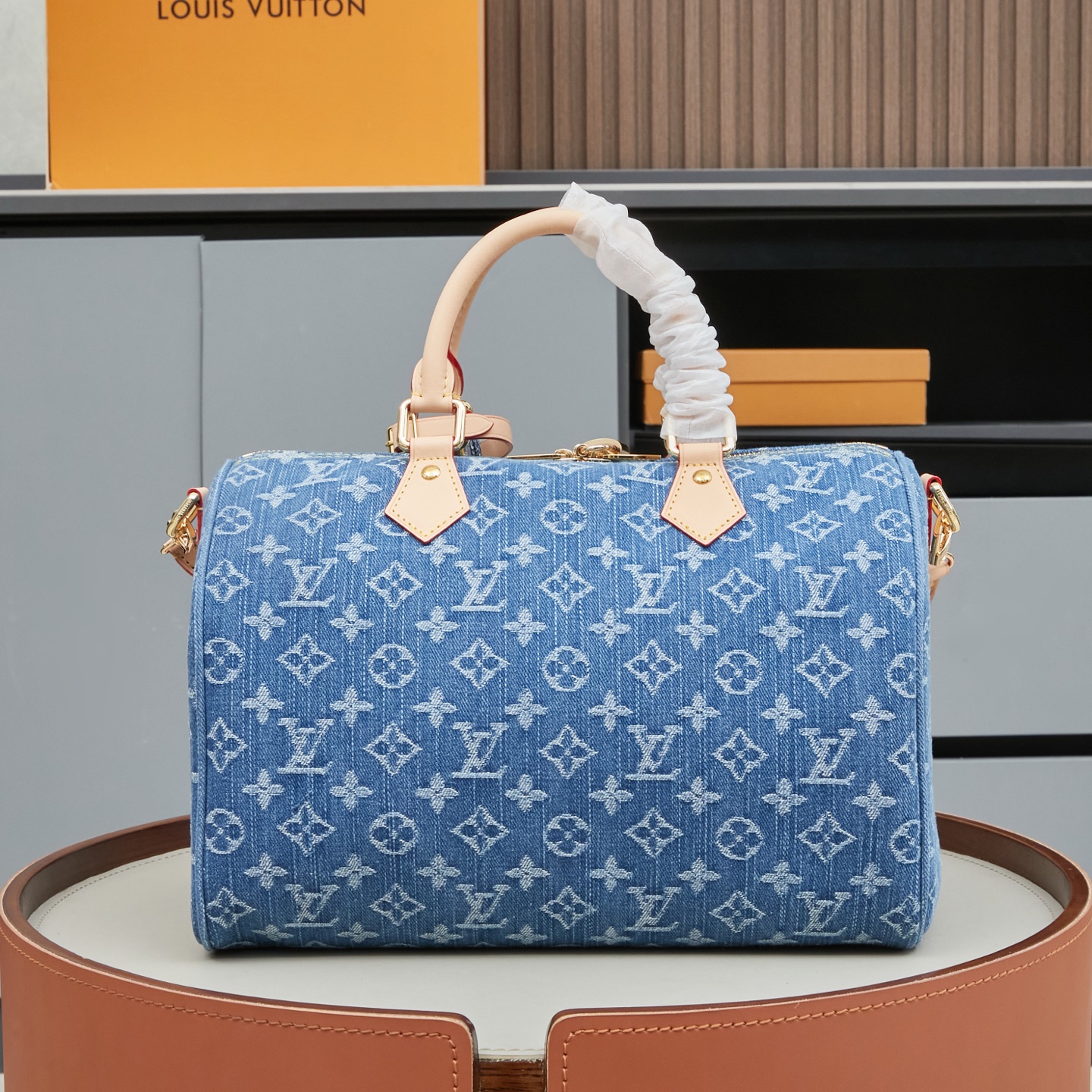 Louis Vuitton Speedy Bandouliere 30 Denim Handbag - Image 3