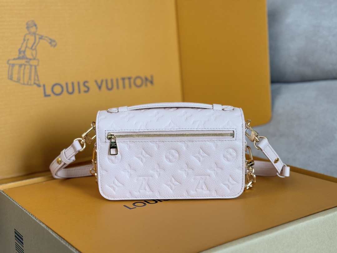 Louis Vuitton Pochette Metis East West Crossbody Bag in Monogram Empreinte Leather, Cherry Blossom Pink - Image 3